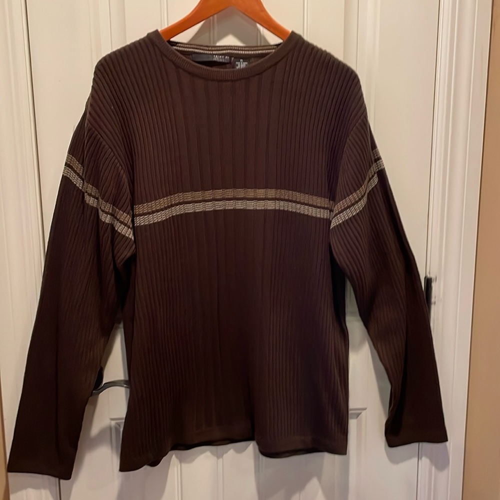 POINT•X  MENS  XL  CREW-NECK Sweater Colors shades of Browns NEW NEVER WORN